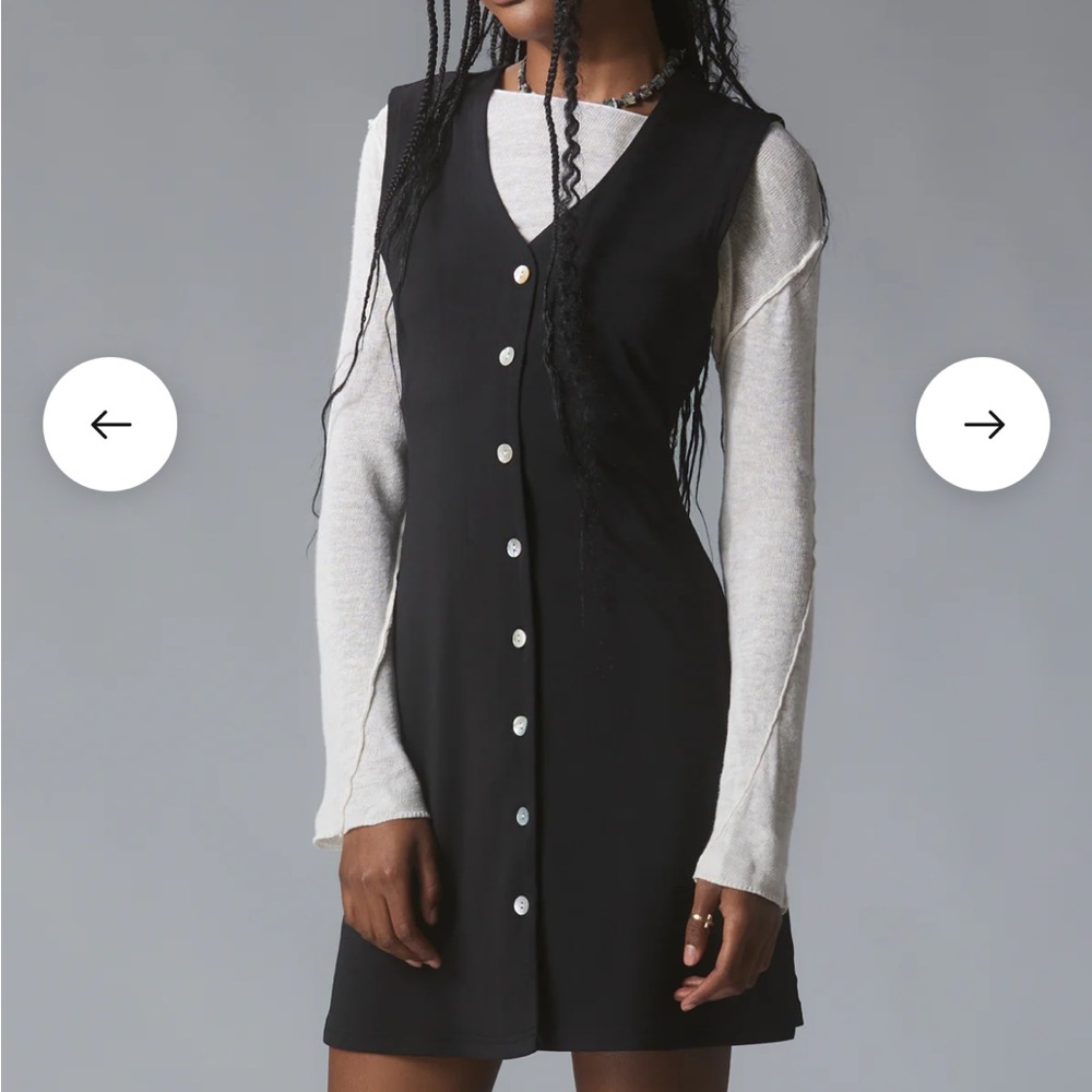 UNIF Black Button-Front Mini Dress
